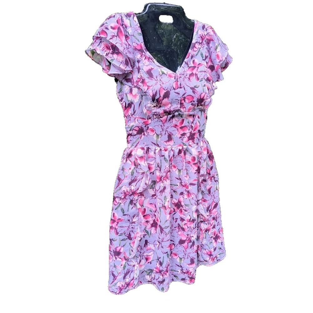 Vintage Y2K Express Dress 6 Babydoll Floral Ruffle Softgirl Coquette Fairy Cute
